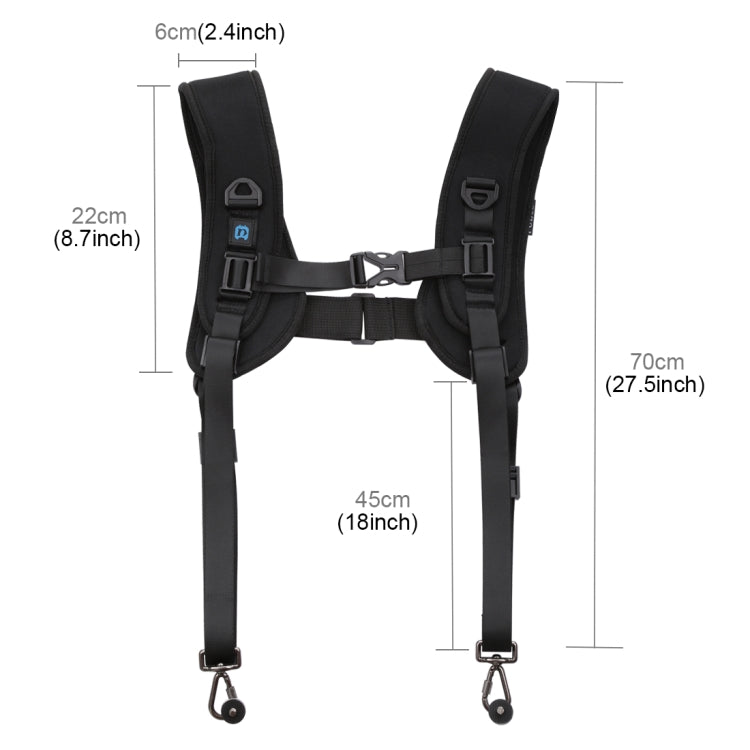 PULUZ Quick Release สายรัดไหล่คู่ Soft Pad Decompression สายรัดโฟมสำหรับกล้องดิจิตอล DSLR, Double Shoulder