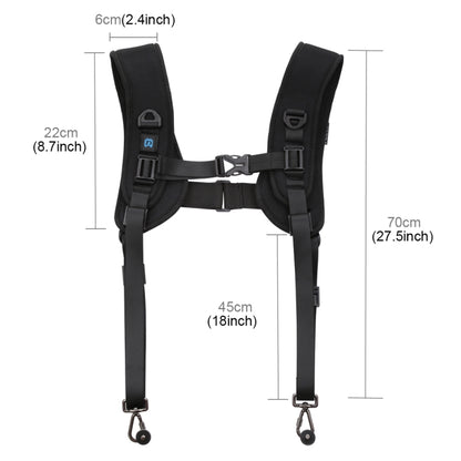 PULUZ Quick Release สายรัดไหล่คู่ Soft Pad Decompression สายรัดโฟมสำหรับกล้องดิจิตอล DSLR, Double Shoulder