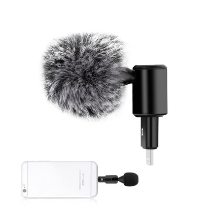 PULUZ 8PIN แจ็คโทรศัพท์มือถือคอนเดนเซอร์รอบทิศทางไมโครโฟนแบบปรับได้, 8 Pin Phone Microphone