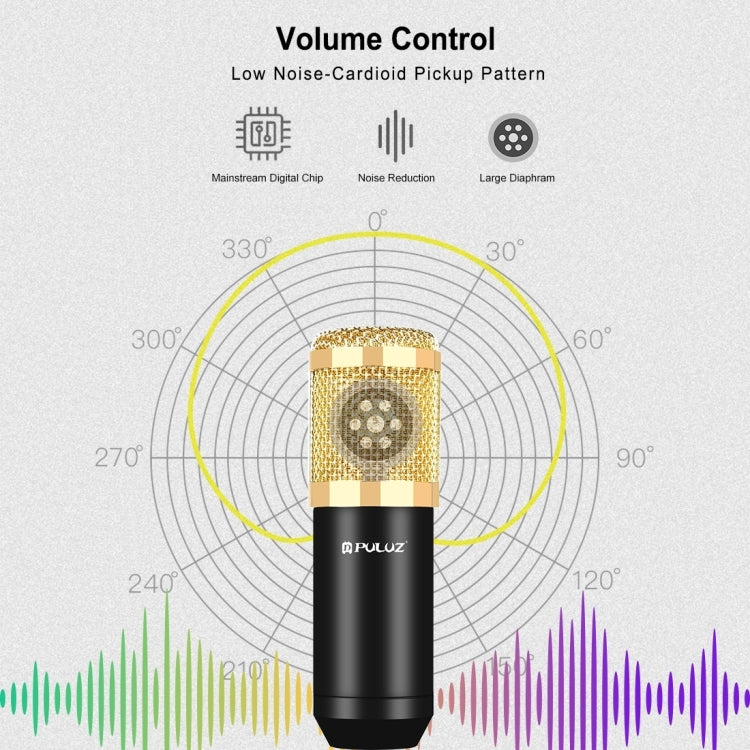 PULUZ คอนเดนเซอร์ไมโครโฟนสตูดิโอออกอากาศไมโครโฟนร้องเพลงมืออาชีพ