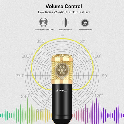 PULUZ คอนเดนเซอร์ไมโครโฟนสตูดิโอออกอากาศไมโครโฟนร้องเพลงมืออาชีพ