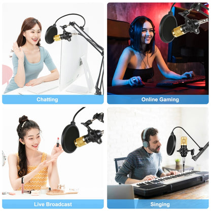PULUZ คอนเดนเซอร์ไมโครโฟนสตูดิโอออกอากาศไมโครโฟนร้องเพลงมืออาชีพ