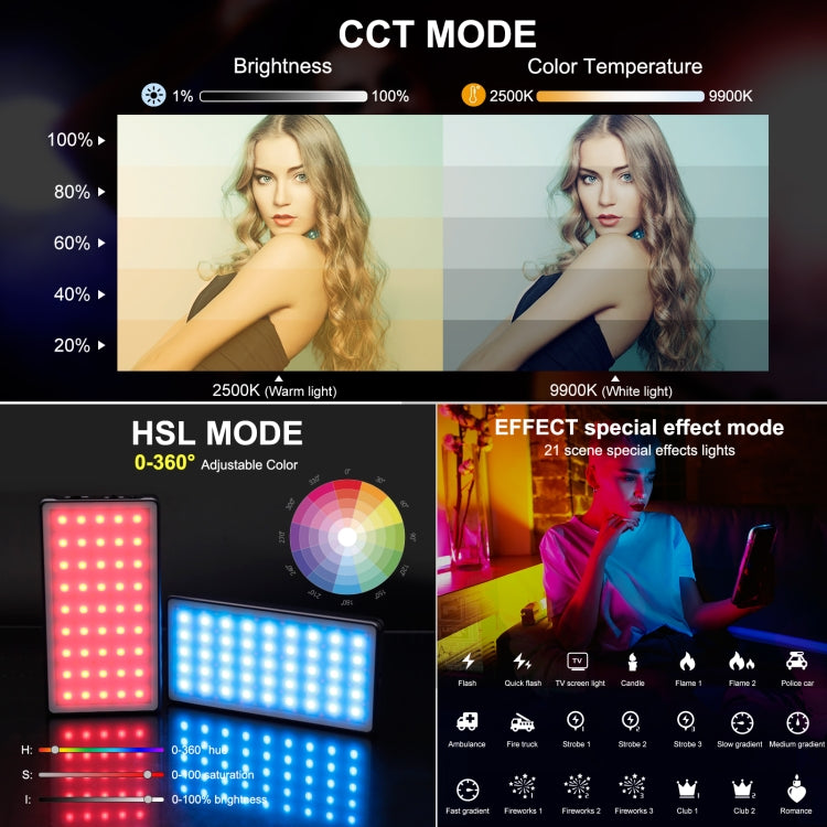 PULUZ LED Full Color RGB Beauty เติมแสง Pocket Vlogging Photography Light, Pocket Light