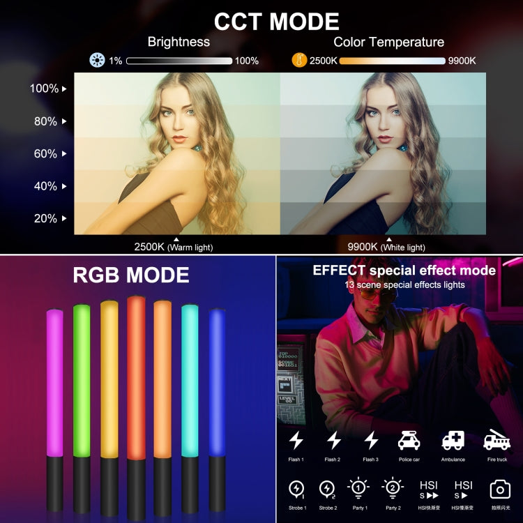 PULUZ ตัวโลหะ 2500-9000K RGB ความงามเติมแสงสีเต็มรูปแบบการถ่ายภาพมือถือไฟ LED, Metal Body Fill Light