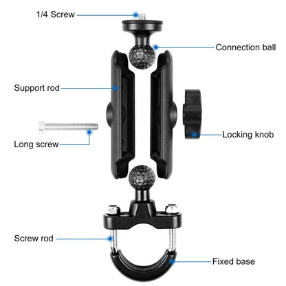 PULUZ มือจับรถจักรยานยนต์ยึดฐานยึด U-Bolt สำหรับ GoPro และกล้องแอ็คชั่นอื่น ๆ, Handlebar Mount
