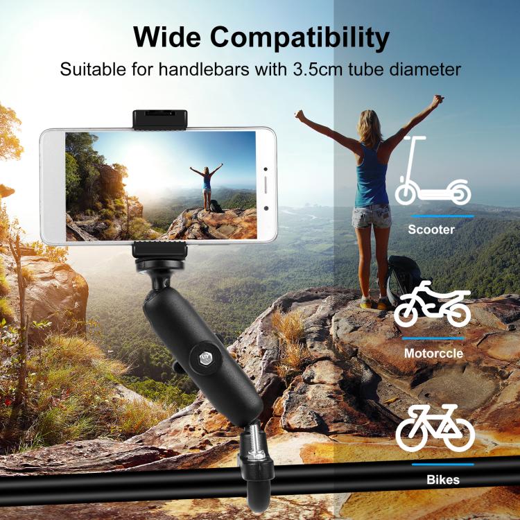 PULUZ มือจับรถจักรยานยนต์ยึดฐานยึด U-Bolt สำหรับ GoPro และกล้องแอ็คชั่นอื่น ๆ, Handlebar Mount