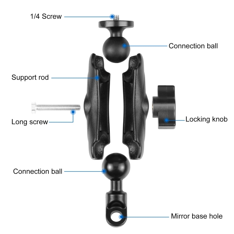 PULUZ ที่ยึดรถจักรยานยนต์รูฐานกระจกยึดถาวรสำหรับ GoPro และกล้องแอ็คชั่นอื่น ๆ, Mirror Base Hole Mount