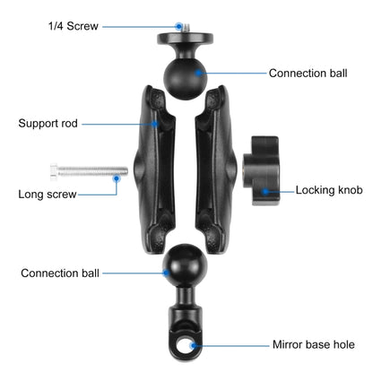 PULUZ ที่ยึดรถจักรยานยนต์รูฐานกระจกยึดถาวรสำหรับ GoPro และกล้องแอ็คชั่นอื่น ๆ, Mirror Base Hole Mount
