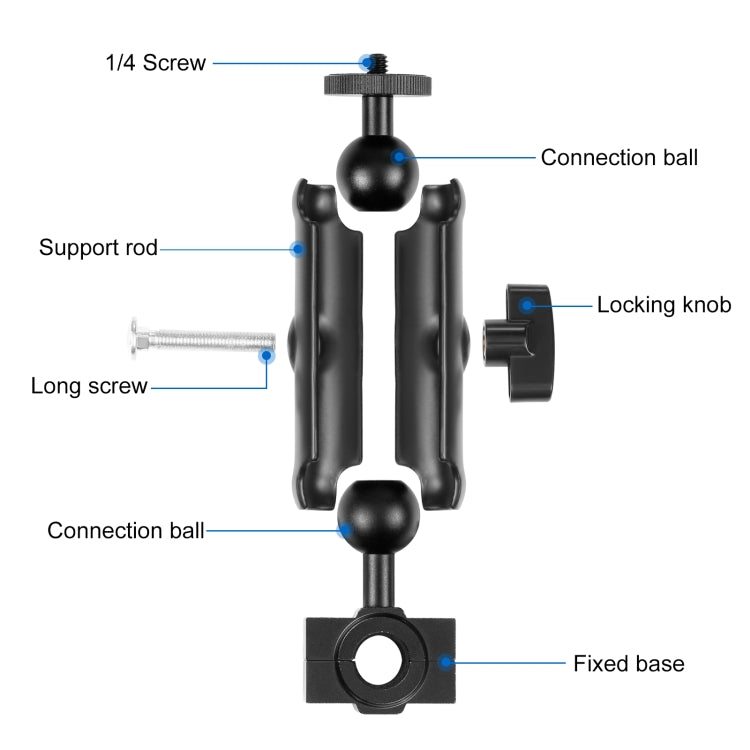 PULUZ ที่ยึดรถจักรยานยนต์กระจกมองหลังแบบคงที่สำหรับ GoPro และกล้องแอ็คชั่นอื่น ๆ, Rearview Mirror Mount