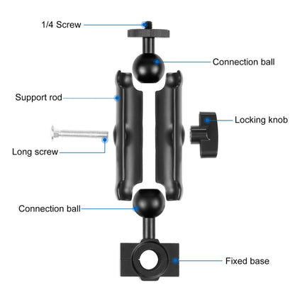 PULUZ ที่ยึดรถจักรยานยนต์กระจกมองหลังแบบคงที่สำหรับ GoPro และกล้องแอ็คชั่นอื่น ๆ, Rearview Mirror Mount