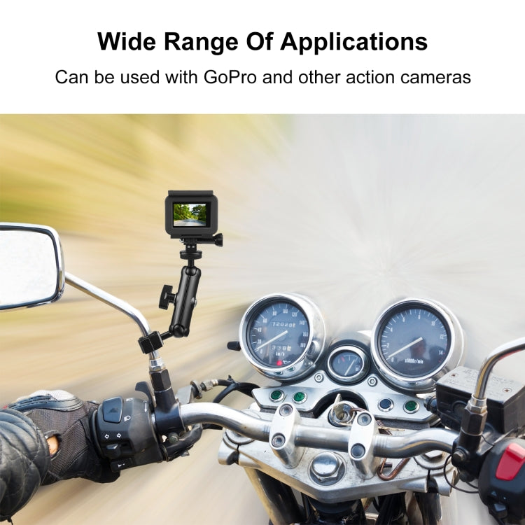 PULUZ ที่ยึดรถจักรยานยนต์กระจกมองหลังแบบคงที่สำหรับ GoPro และกล้องแอ็คชั่นอื่น ๆ, Rearview Mirror Mount