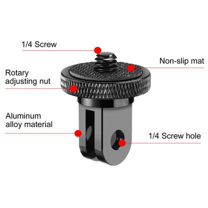 PULUZ 1/4 นิ้ว Screw Metal Tripod Mount Adapter Action Camera, Metal Camera Adapter