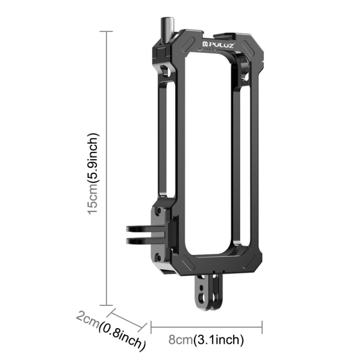 สำหรับ Insta360 X3 PULUZ โครงป้องกันโลหะกรง Rig พร้อมฐานรองเท้าเย็นขยายและอะแดปเตอร์ขาตั้งกล้อง, Metal Cage US Stock, For Insta360 X3
