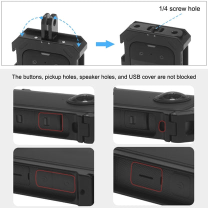 สำหรับ Insta360 X3 PULUZ โครงป้องกันโลหะกรง Rig พร้อมฐานรองเท้าเย็นขยายและอะแดปเตอร์ขาตั้งกล้อง, Metal Cage US Stock, For Insta360 X3