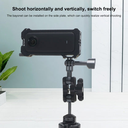 สำหรับ Insta360 X3 PULUZ โครงป้องกันโลหะกรง Rig พร้อมฐานรองเท้าเย็นขยายและอะแดปเตอร์ขาตั้งกล้อง, Metal Cage US Stock, For Insta360 X3