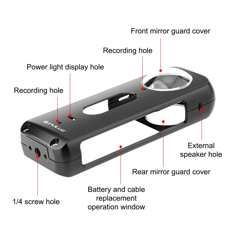 สำหรับ Insta360 X3 PULUZ กรงป้องกันโลหะ Rig กรอบที่อยู่อาศัยพร้อมตัวป้องกันเลนส์, Metal Frame with Lens Protector