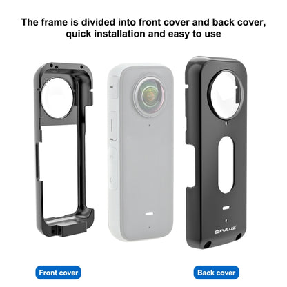 สำหรับ Insta360 X3 PULUZ กรงป้องกันโลหะ Rig กรอบที่อยู่อาศัยพร้อมตัวป้องกันเลนส์, Metal Frame with Lens Protector