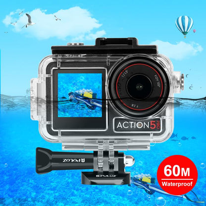 สำหรับ DJI Osmo การกระทำ 3/4 PULUZ 40 เมตรใต้น้ำกันน้ำที่อยู่อาศัยกรณีดำน้ำพร้อมรองเท้าเย็นและหัวเข็มขัดพื้นฐานเมาและสกรู, For DJI Osmo Action 3 / 4 Waterproof Case