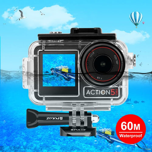 สำหรับ DJI Osmo การกระทำ 3/4 PULUZ 40 เมตรใต้น้ำกันน้ำที่อยู่อาศัยกรณีดำน้ำพร้อมรองเท้าเย็นและหัวเข็มขัดพื้นฐานเมาและสกรู, For DJI Osmo Action 3 / 4 Waterproof Case