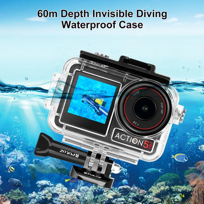 สำหรับ DJI Osmo การกระทำ 3/4 PULUZ 40 เมตรใต้น้ำกันน้ำที่อยู่อาศัยกรณีดำน้ำพร้อมรองเท้าเย็นและหัวเข็มขัดพื้นฐานเมาและสกรู, For DJI Osmo Action 3 / 4 Waterproof Case