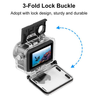 สำหรับ DJI Osmo การกระทำ 3/4 PULUZ 40 เมตรใต้น้ำกันน้ำที่อยู่อาศัยกรณีดำน้ำพร้อมรองเท้าเย็นและหัวเข็มขัดพื้นฐานเมาและสกรู, For DJI Osmo Action 3 / 4 Waterproof Case
