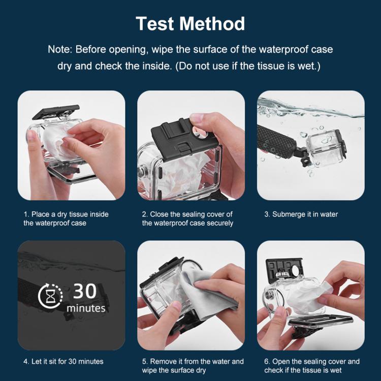 สำหรับ DJI Osmo การกระทำ 3/4 PULUZ 40 เมตรใต้น้ำกันน้ำที่อยู่อาศัยกรณีดำน้ำพร้อมรองเท้าเย็นและหัวเข็มขัดพื้นฐานเมาและสกรู, For DJI Osmo Action 3 / 4 Waterproof Case