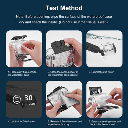 สำหรับ DJI Osmo การกระทำ 3/4 PULUZ 40 เมตรใต้น้ำกันน้ำที่อยู่อาศัยกรณีดำน้ำพร้อมรองเท้าเย็นและหัวเข็มขัดพื้นฐานเมาและสกรู, For DJI Osmo Action 3 / 4 Waterproof Case