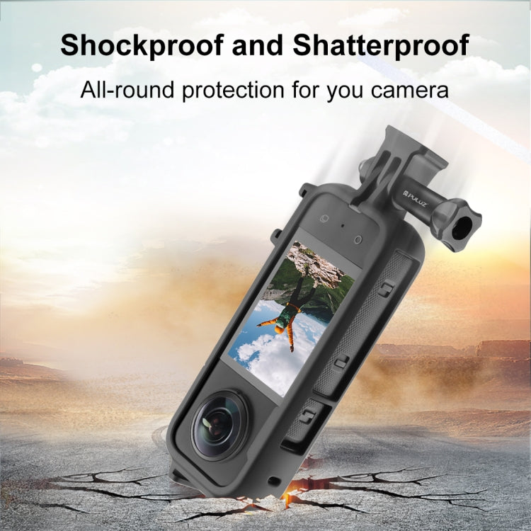 สำหรับ Insta360 X3 PULUZ Cold Shoe PC กรอบป้องกันพลาสติกพร้อมอะแดปเตอร์ Mount & Screw, PC Frame