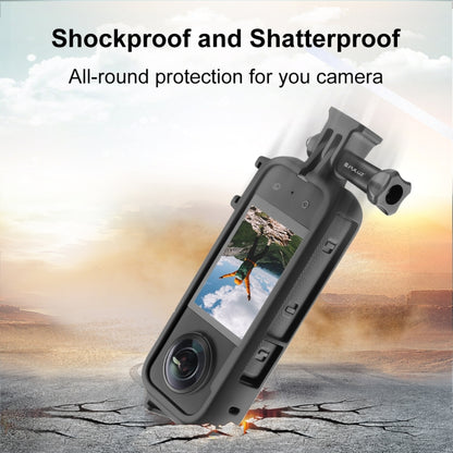 สำหรับ Insta360 X3 PULUZ Cold Shoe PC กรอบป้องกันพลาสติกพร้อมอะแดปเตอร์ Mount & Screw, PC Frame