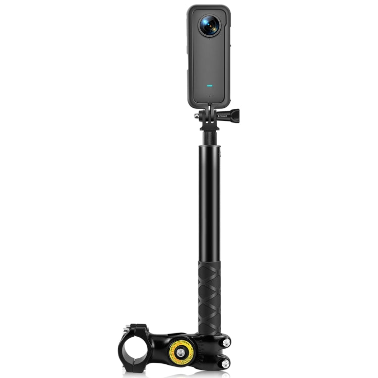 PULUZ รถจักรยานยนต์จักรยานมือจับติดตั้งกล้องยึดอะแดปเตอร์พร้อมขาตั้ง Monopod, Motorcycle Monopod Stand