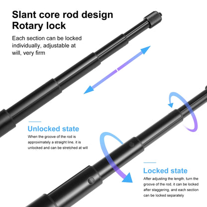 PULUZ รถจักรยานยนต์จักรยานมือจับติดตั้งกล้องยึดอะแดปเตอร์พร้อมขาตั้ง Monopod, Motorcycle Monopod Stand