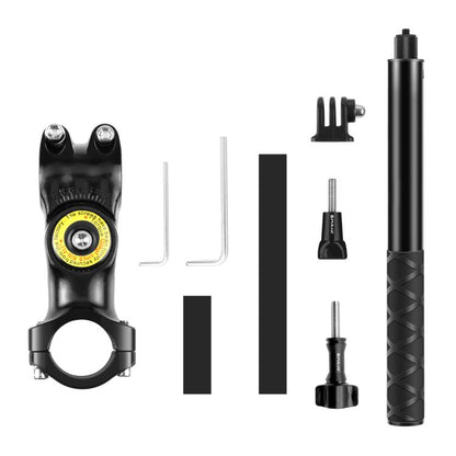 PULUZ รถจักรยานยนต์จักรยานมือจับติดตั้งกล้องยึดอะแดปเตอร์พร้อมขาตั้ง Monopod, Motorcycle Monopod Stand