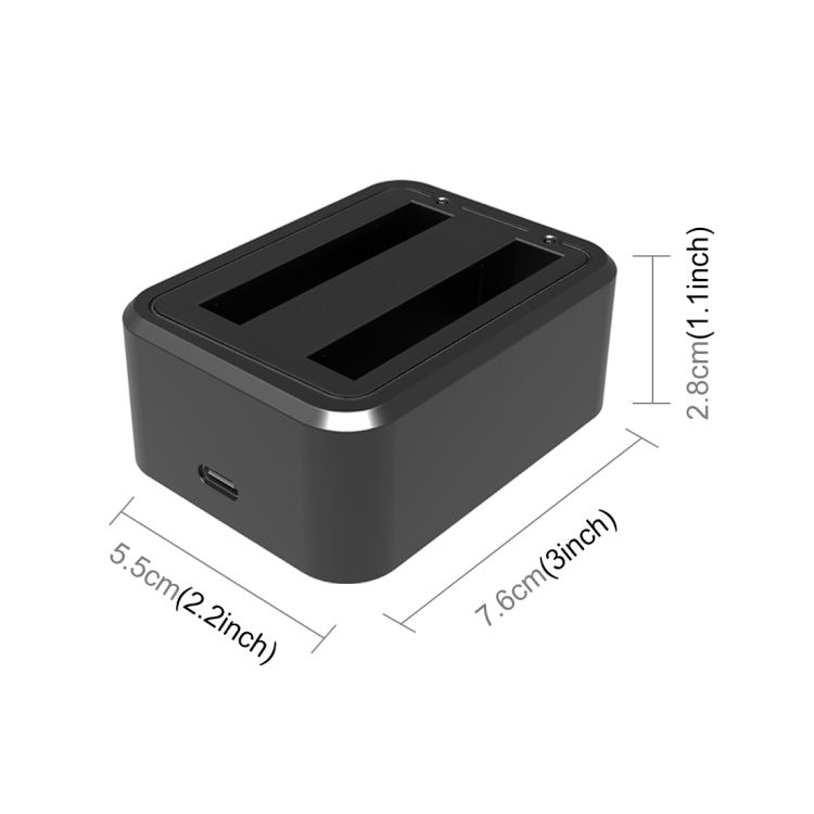 สำหรับ Insta360 X3 PULUZ USB เครื่องชาร์จแบตเตอรี่คู่พร้อมไฟแสดงสถานะ, Battery Charger