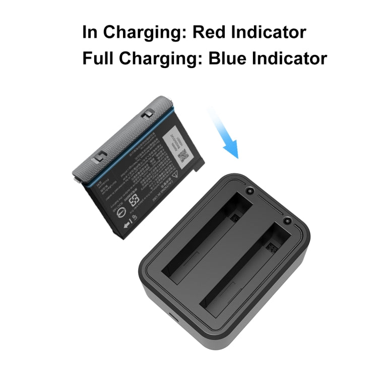 สำหรับ Insta360 X3 PULUZ USB เครื่องชาร์จแบตเตอรี่คู่พร้อมไฟแสดงสถานะ, Battery Charger