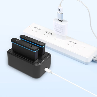 สำหรับ Insta360 X3 PULUZ USB เครื่องชาร์จแบตเตอรี่คู่พร้อมไฟแสดงสถานะ, Battery Charger