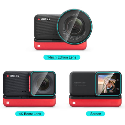 สำหรับ Insta360 One RS PULUZ 3 ใน 1 หน้าจอ + เลนส์ 4K + ฟิล์มกระจกนิรภัยเลนส์ Leica, For Insta360 One RS