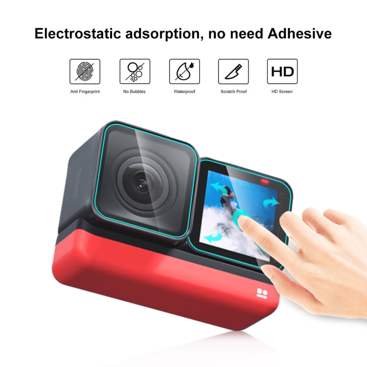 สำหรับ Insta360 One RS PULUZ 3 ใน 1 หน้าจอ + เลนส์ 4K + ฟิล์มกระจกนิรภัยเลนส์ Leica, For Insta360 One RS