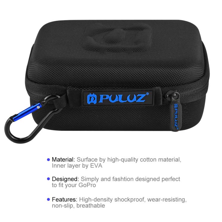 PULUZ กระเป๋าพกพาและกระเป๋าเดินทางกันน้ำสำหรับ GoPro, DJI Osmo Action และอุปกรณ์เสริมกล้องกีฬาอื่น ๆ ขนาดเล็ก: 16 ซม. x 12 ซม. x 7 ซม., For GoPro, Size: 16cm x 12cm x 7cm