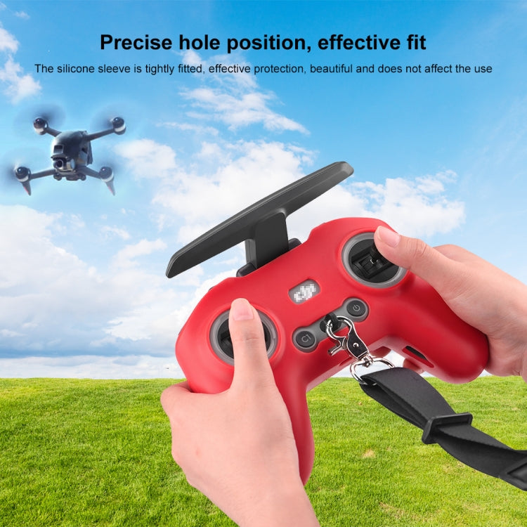 สำหรับ DJI FPV Combo รีโมทคอนโทรล PULUZ เคสป้องกันซิลิโคนพร้อมสายคล้องคอ, For DJI FPV Combo Remote Control with Neck Strap
