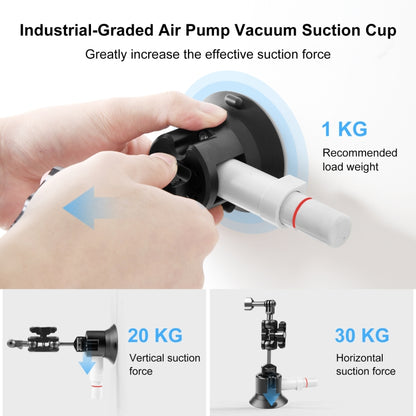 PULUZ 3 นิ้ว Car Single Pump Suction Cup Aluminium Alloy Mount, Pump Suction Cup Mount