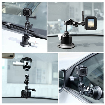 PULUZ 3 นิ้ว Car Single Pump Suction Cup Aluminium Alloy Mount, Pump Suction Cup Mount