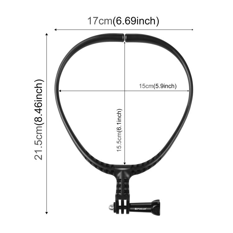 PULUZ Lazy ขายึดคอแบบปรับได้สำหรับกล้อง GoPro Action, Neck Bracket