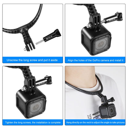 PULUZ Lazy ขายึดคอแบบปรับได้สำหรับกล้อง GoPro Action, Neck Bracket
