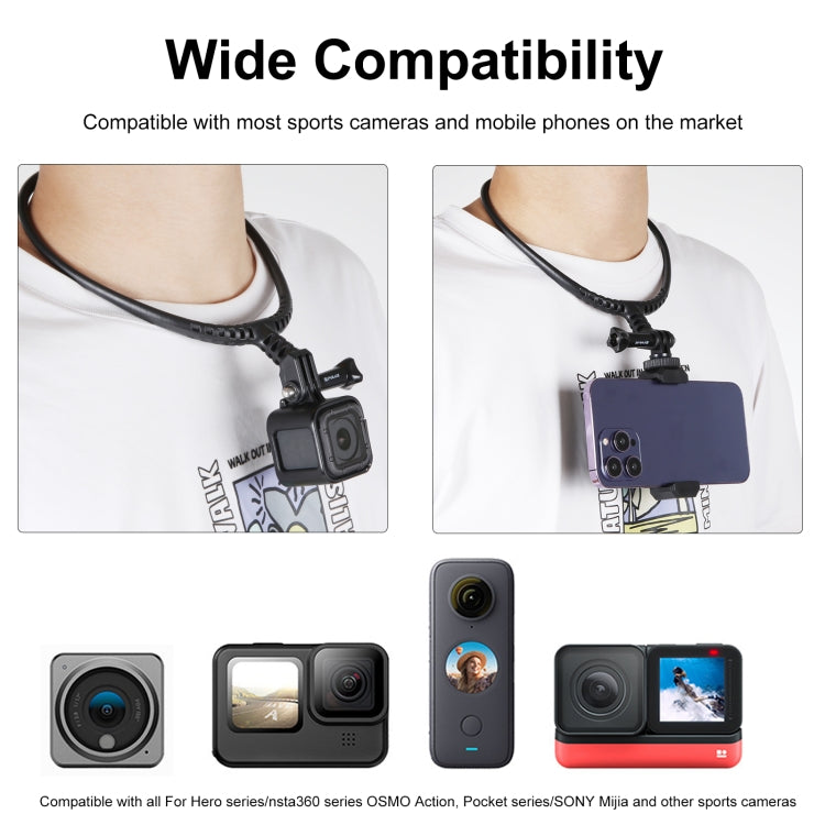 PULUZ Lazy ขายึดคอแบบปรับได้สำหรับกล้อง GoPro Action, Neck Bracket