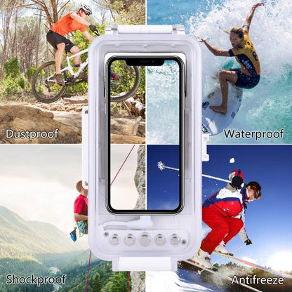 PULUZ 45 ม./147 ฟุตเคสดำน้ำกันน้ำถ่ายภาพวิดีโอถ่ายเคสใต้น้ำสำหรับ iPhone 14 Series, iPhone 13 Series, iPhone 12 Series, iPhone 11 Series, iPhone X Series, iPhone 8 และ 7, iPhone 6s, iOS 13.0 หรือ iPhone เวอร์ชันที่สูงกว่า                               ...