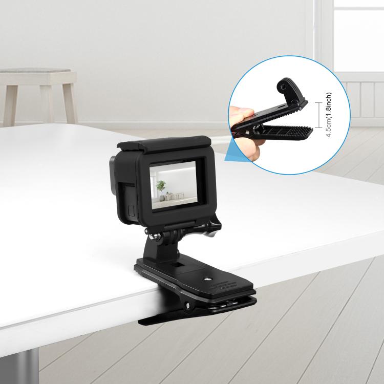 PULUZ 4 in 1 360 องศาหมุนกระเป๋าเป้สะพายหลังหมวก QR คลิป Rec-mounts พร้อมชุดหนีบโทรศัพท์