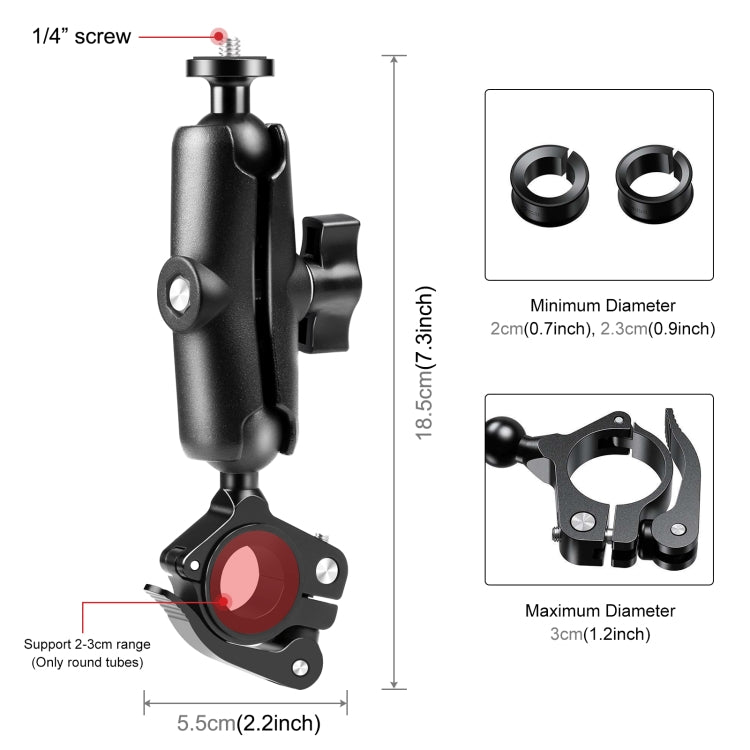 PULUZ รถจักรยานยนต์ O-Clip ที่วางจำหน่ายด่วนที่ยึดมือจับยึดถาวรสำหรับ GoPro และกล้องแอ็คชั่นอื่น ๆ, O-Clip Mount