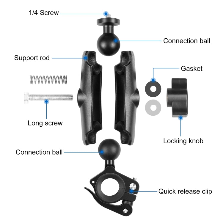 PULUZ รถจักรยานยนต์ O-Clip ที่วางจำหน่ายด่วนที่ยึดมือจับยึดถาวรสำหรับ GoPro และกล้องแอ็คชั่นอื่น ๆ, O-Clip Mount