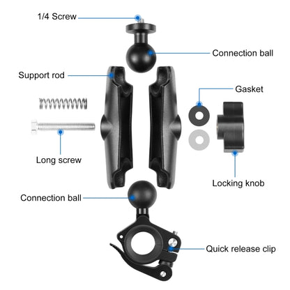 PULUZ รถจักรยานยนต์ O-Clip ที่วางจำหน่ายด่วนที่ยึดมือจับยึดถาวรสำหรับ GoPro และกล้องแอ็คชั่นอื่น ๆ, O-Clip Mount