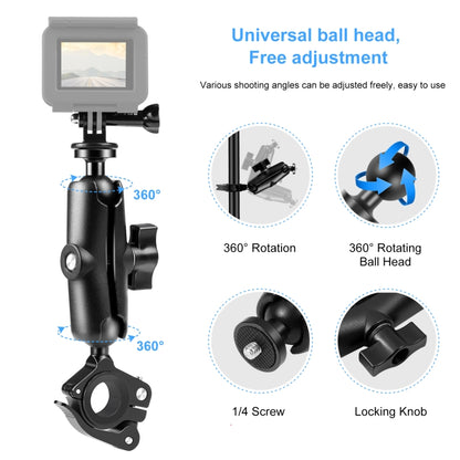PULUZ รถจักรยานยนต์ O-Clip ที่วางจำหน่ายด่วนที่ยึดมือจับยึดถาวรสำหรับ GoPro และกล้องแอ็คชั่นอื่น ๆ, O-Clip Mount